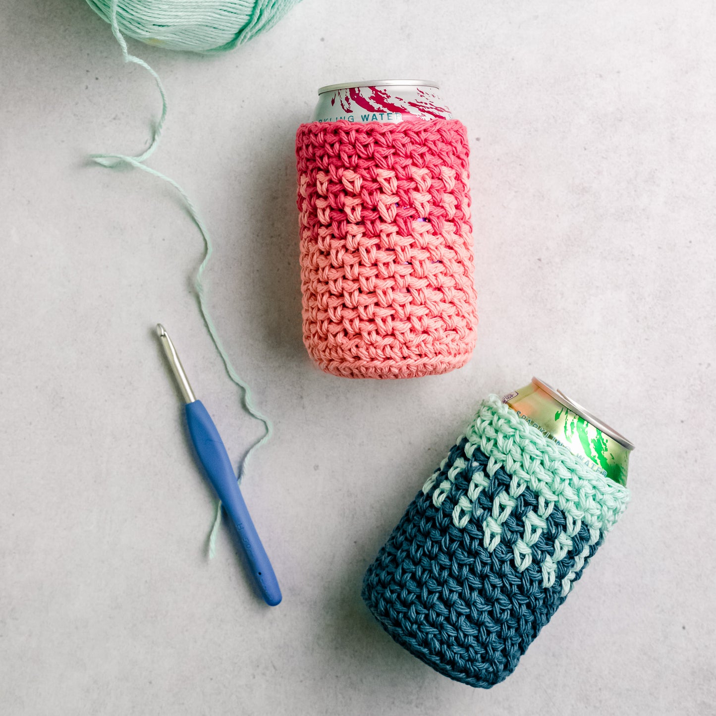 Moss Stitch Can Cozy Pattern