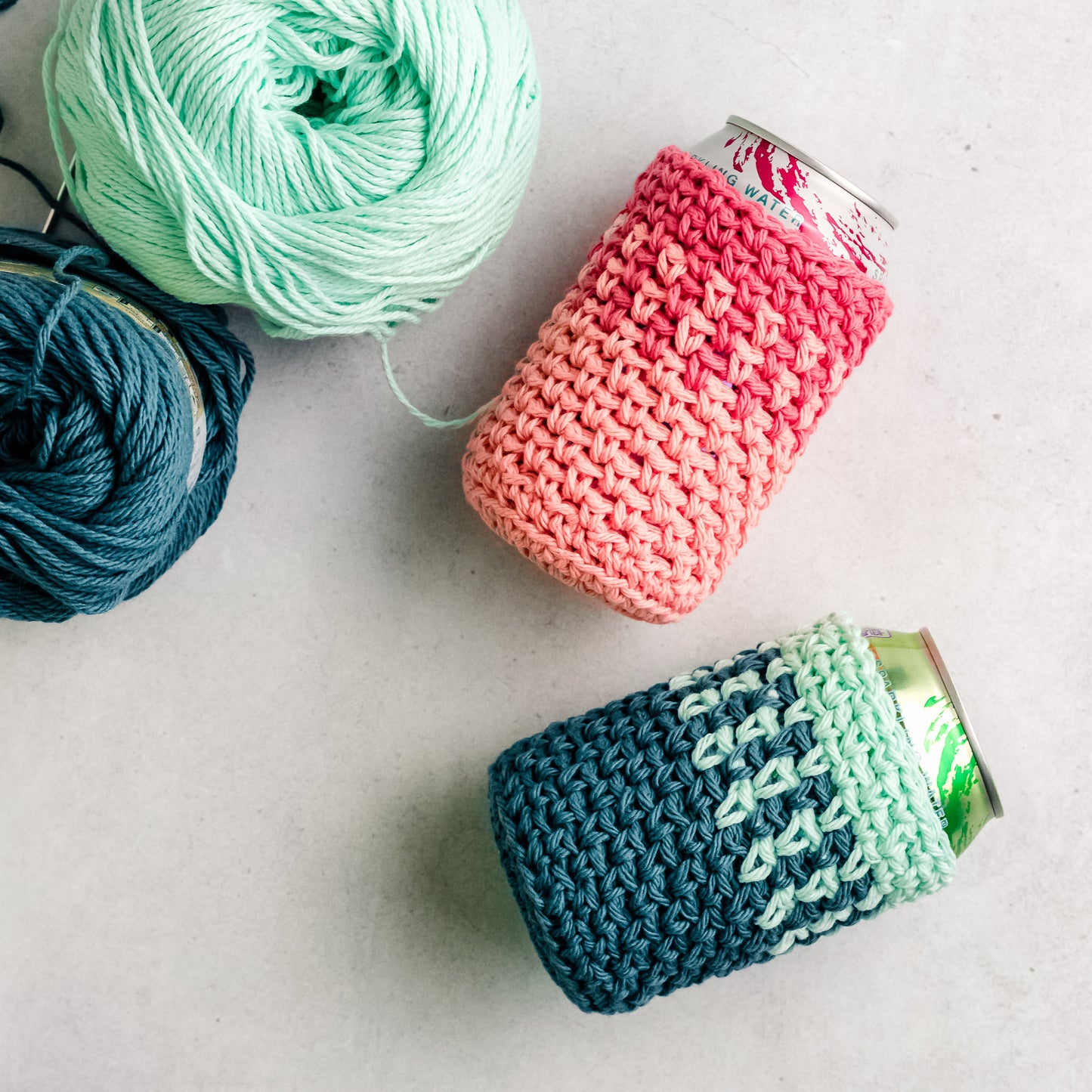 Moss Stitch Can Cozy Pattern