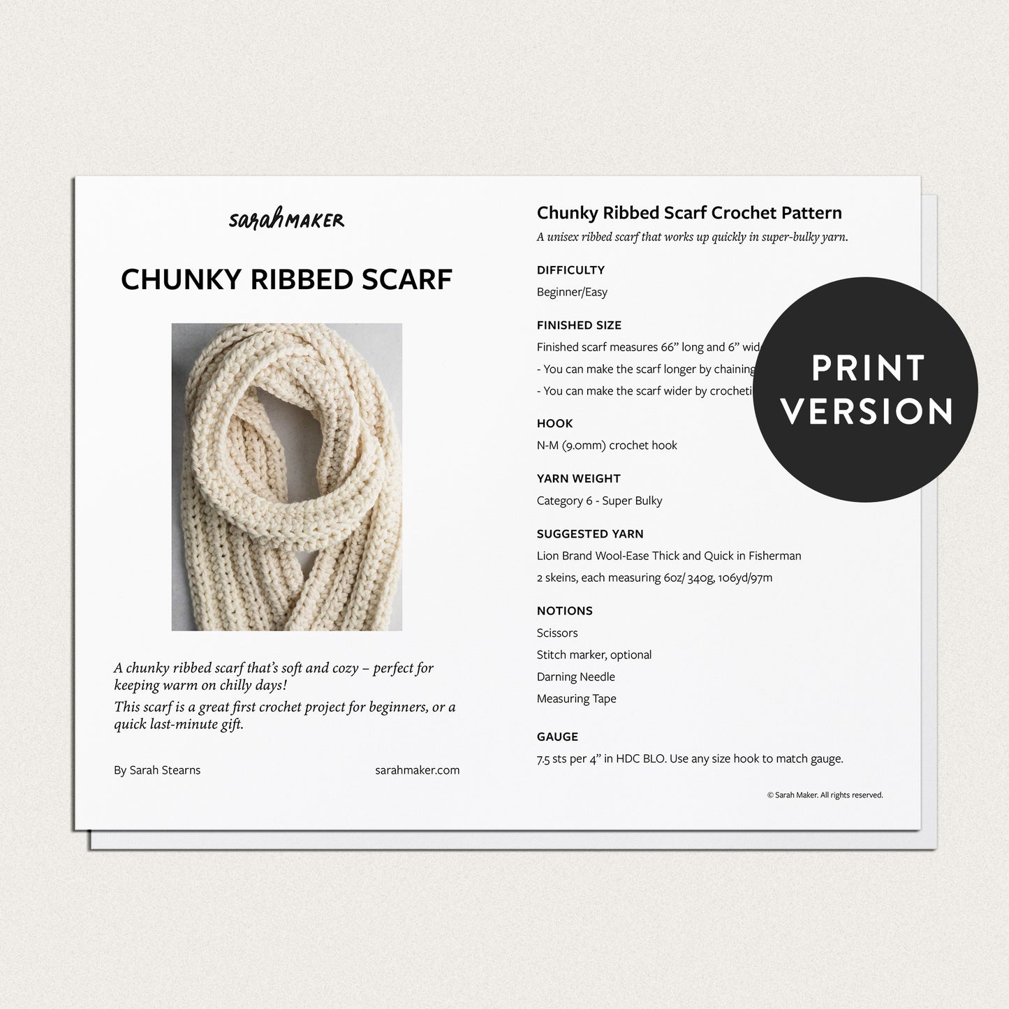 Easy Crochet Scarf Pattern